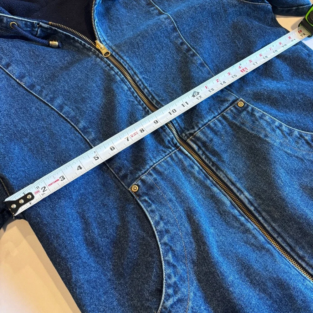 VINTAGE BASIC EDITIONS 90s Denim Zip Up Hoodie Jacket 100% Cotton Size‎ Small